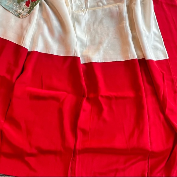 Vintage 1980s Kimono Rayon | Silk Floral Design Full Length - Picture 5 of 10